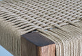 Close-up of Danish Paper Cord Bench and Joinery