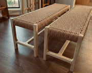 Silvertop Bench – Handwoven Danish Cord & Solid Timber